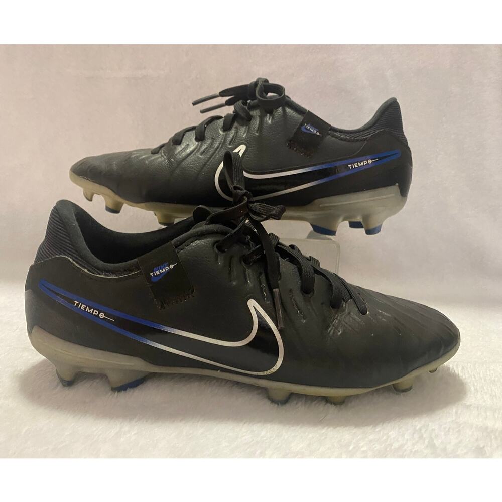 Nike Tiempo Legend 10 Pro FG Soccer Cleats US 5.5 Black Blue ACC